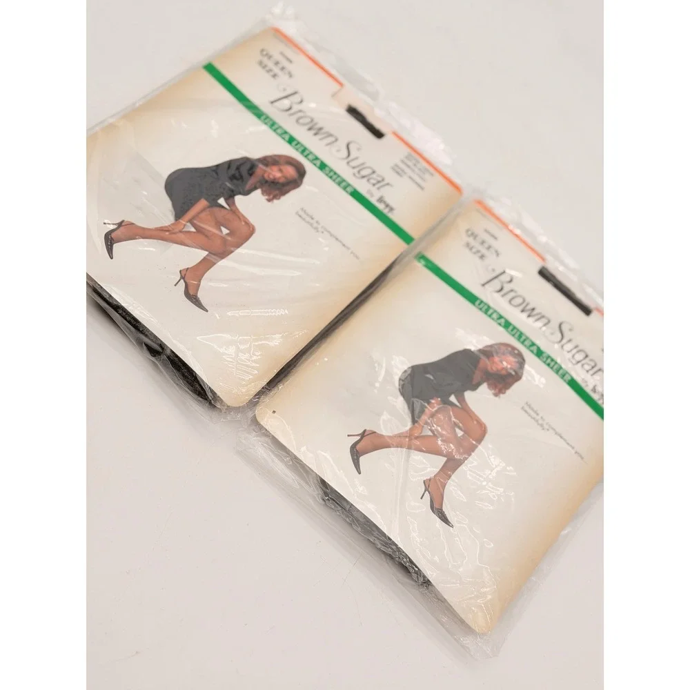 Brown Sugar by Leggs Ultra Ultra Sheer Pantyhose 2pk Off Black Queen XL 04468